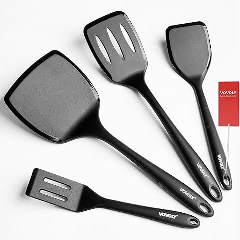 Heat-Resistant Silicone Spatula Set for Cooking, 4 Pack