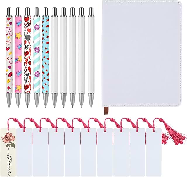 21-Piece Sublimation Notebook and Pen Set for School and Office