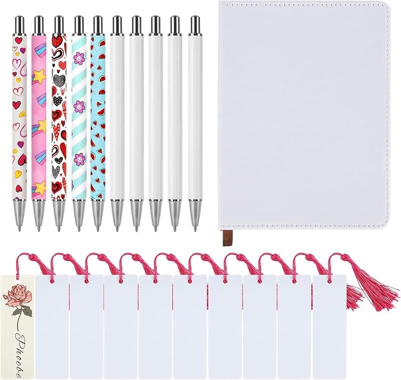 21-Piece Sublimation Notebook and Pen Set for School and Office
