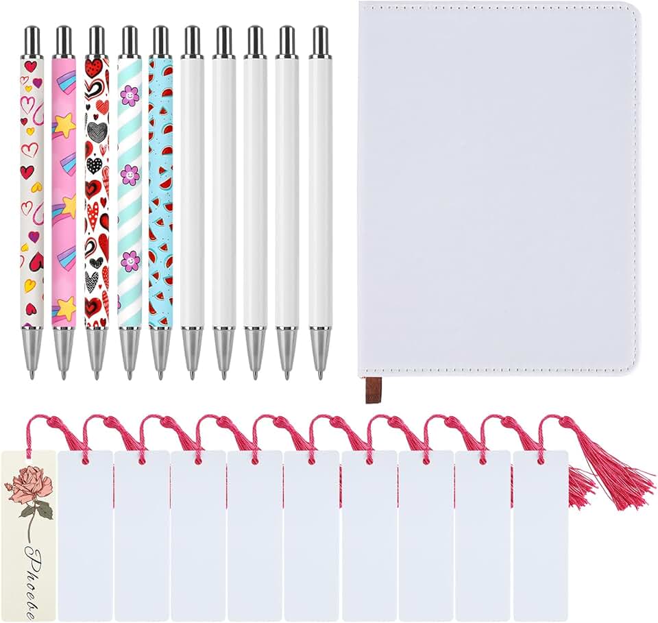 21-Piece Sublimation Notebook and Pen Set for School and Office