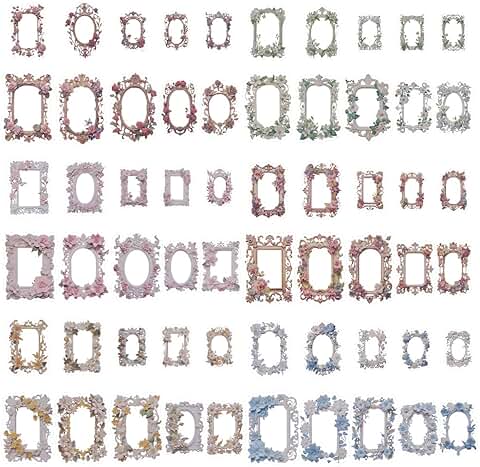 Creates decorative floral photo borders for scrapbooking and collage projects.