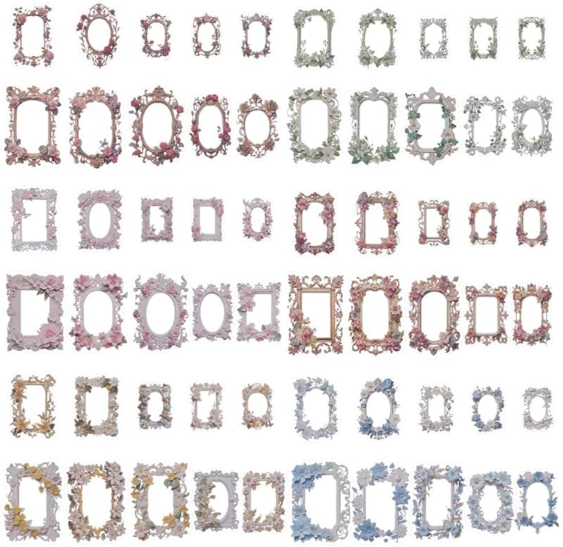 Creates decorative floral photo borders for scrapbooking and collage projects.