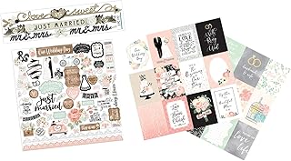 Wedding Scrapbook Supplies Set with Stickers and Paper