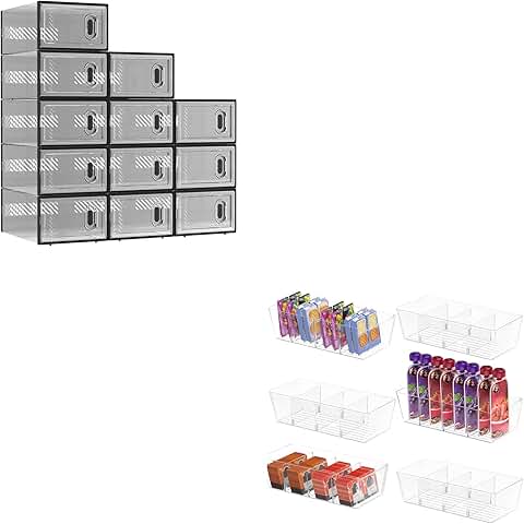 12 Stackable Shoe and Storage Boxes