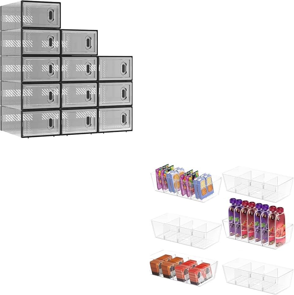 12 Stackable Shoe and Storage Boxes