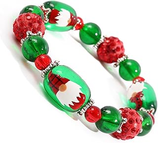 Christmas Beaded Glass Bracelet for Women