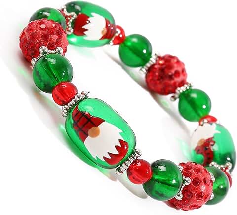 Christmas Beaded Glass Bracelet for Women