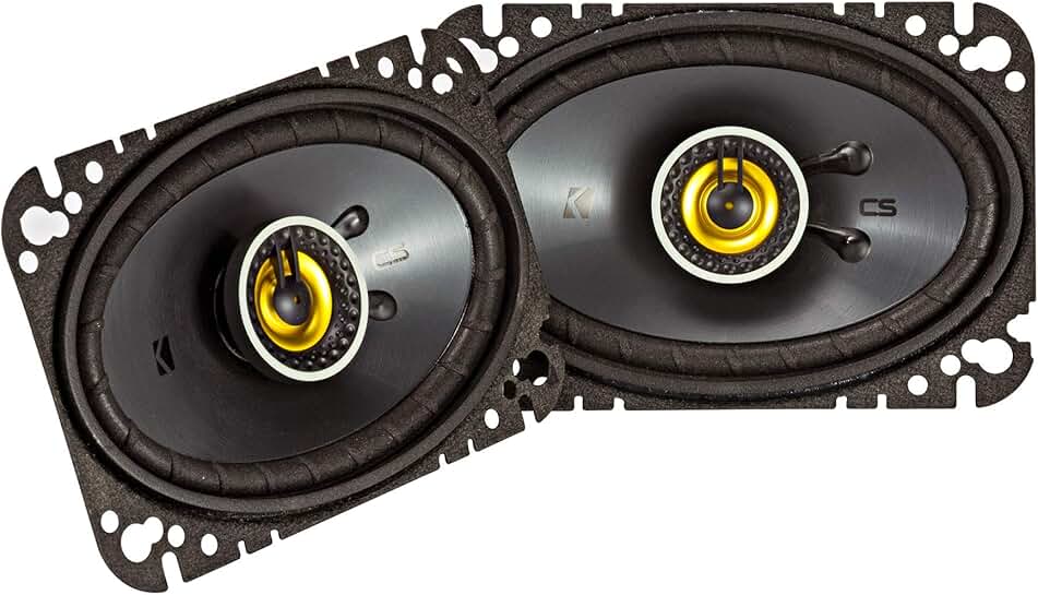 Pair of 4x6-inch coaxial speakers, 4 ohm
