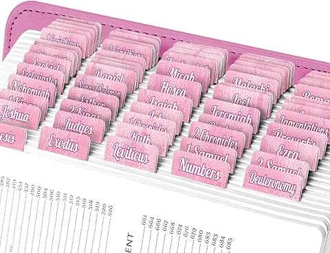 Pink Leather Look Bible Tabs for Old and New Testaments
