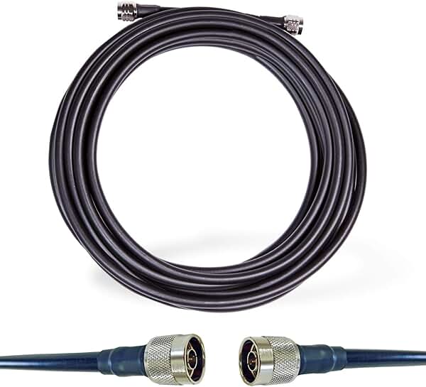 30ft Custom-Cut N-Male Coaxial Cable for Radio and Signal Boosters