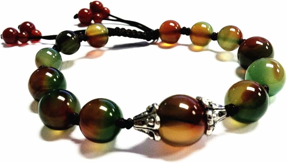 Beautiful Handmade Peacock Agate Beads Bracelet for Protection and Harmony
