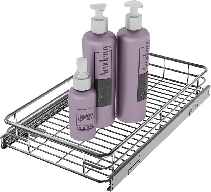 Heavy-Duty Steel Sliding Cabinet Shelves, 11" W x 21" D