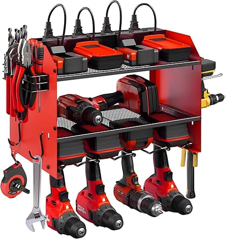 3-Layer Power Tool Organizer with Charging Station