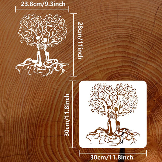 11.8x11.8 Inch Plastic Skull Tree of Life Wall Decor