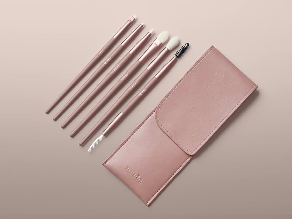 6-Piece Eye Makeup Brush Set in Portable Pouch