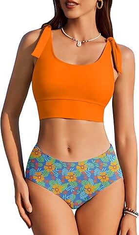 Women's High Waist Sporty Bikini Two-Piece Swimsuit