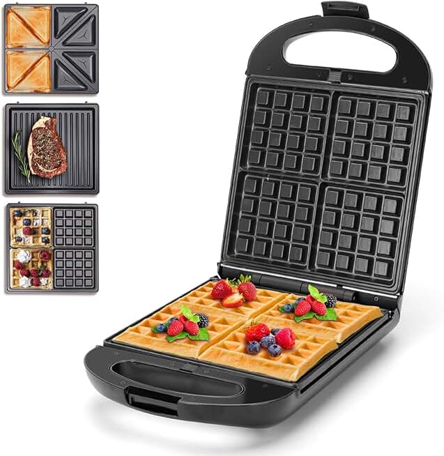 3-in-1 Sandwich and Waffle Maker with Grill