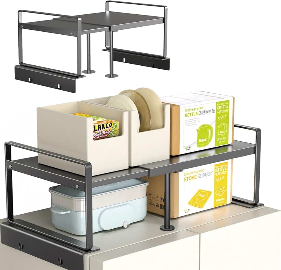 Adjustable L-Shaped Fridge Top Storage Organizer