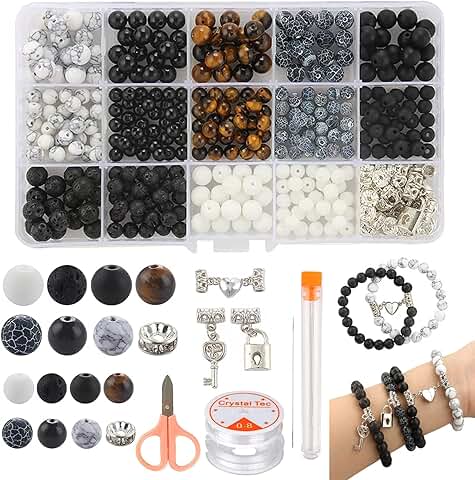 Stone beads for jewelry making, 450-piece kit