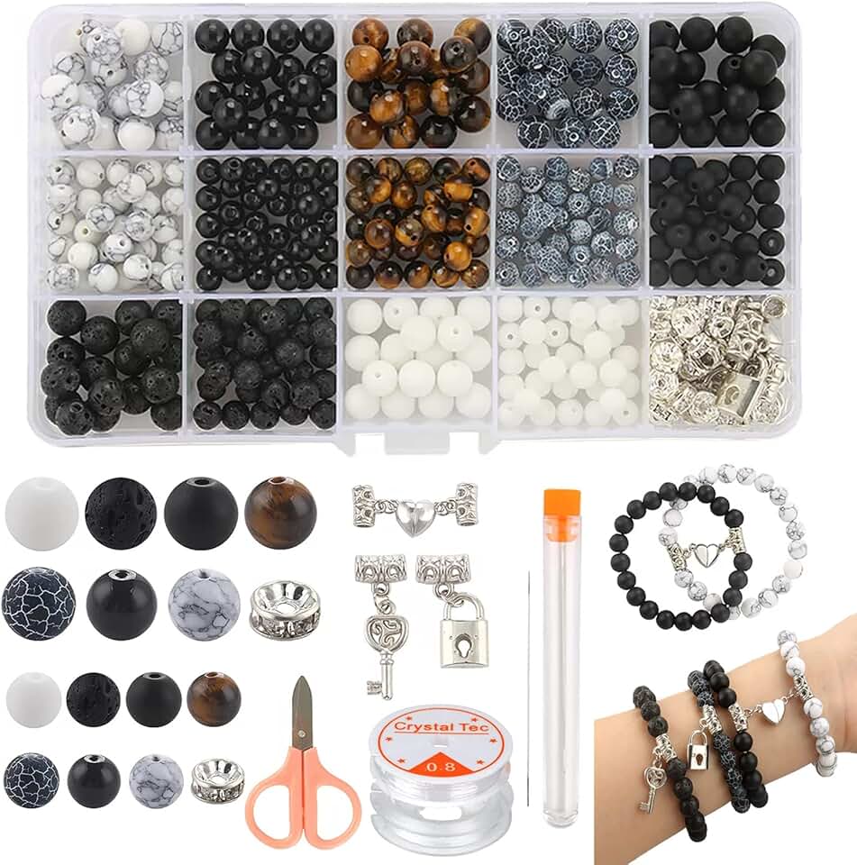 Stone beads for jewelry making, 450-piece kit