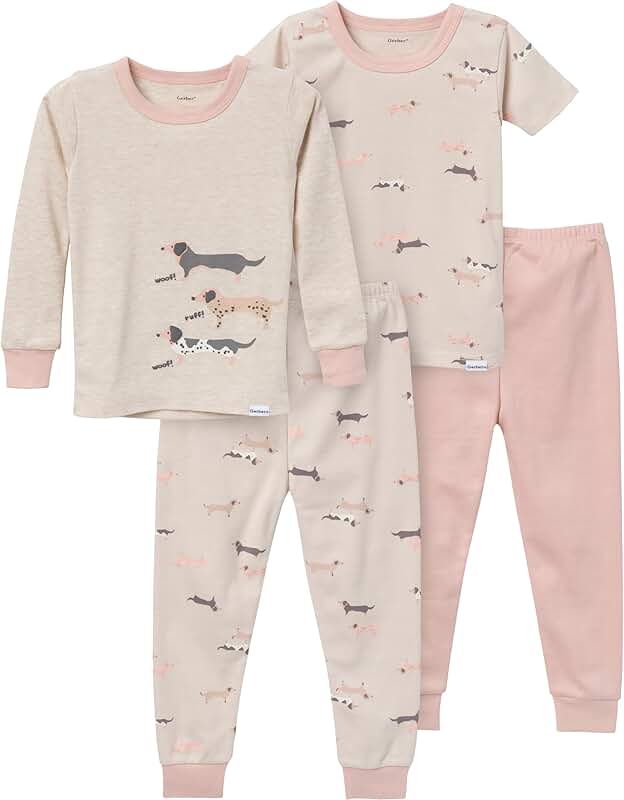 Unisex Baby Toddler Pajama Set, 4 Pieces