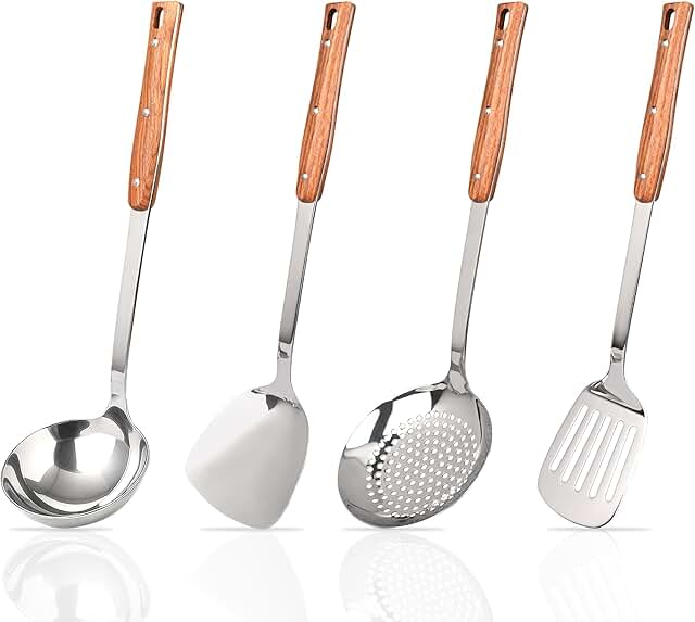 Kitchen Utensils Set with Wok Tools, 4 Pieces