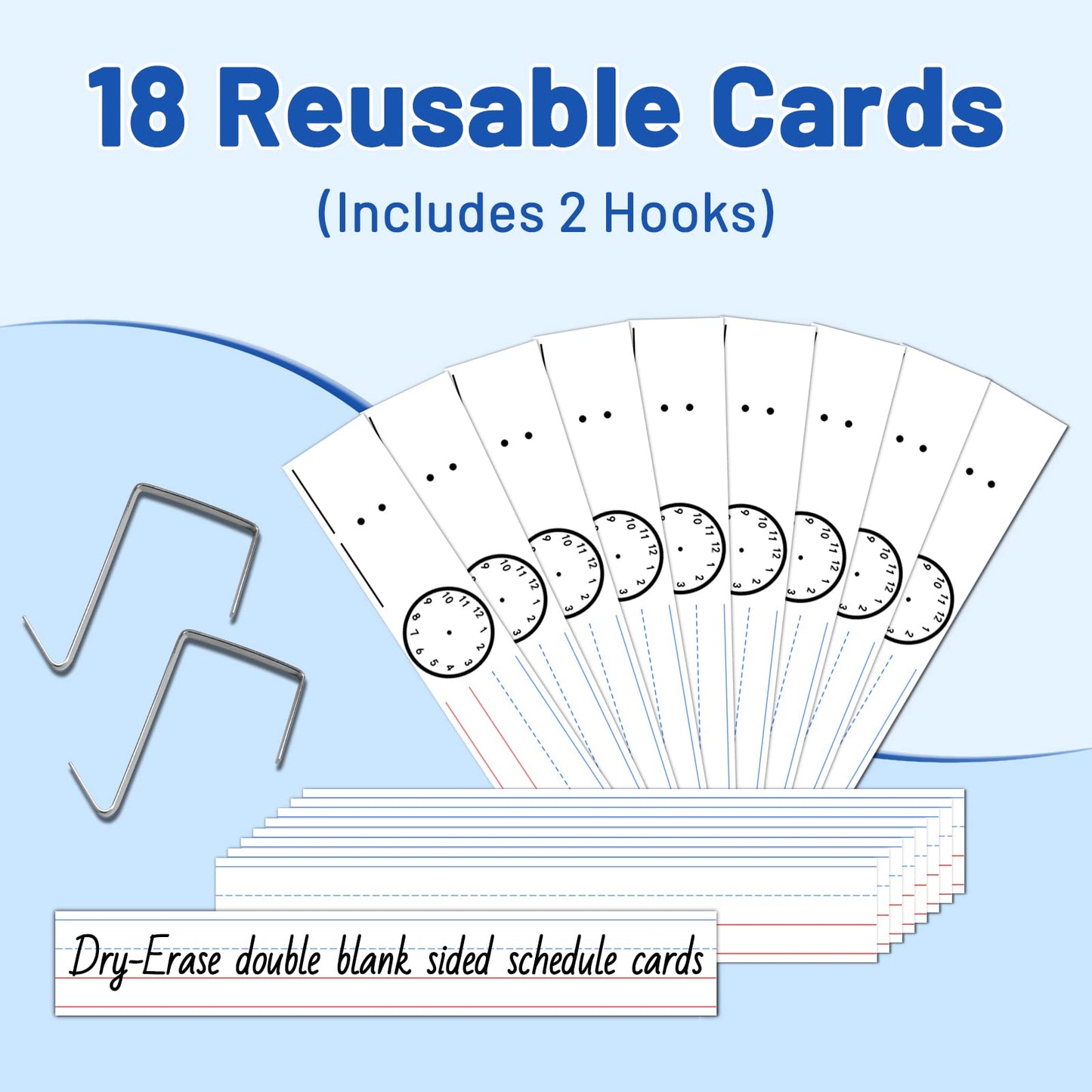 Reusable 13+1 Pocket Daily Schedule Chart for Kids