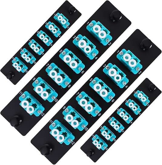 4-Pack 12-Core LC Fiber Patch Panel with 12 Ports