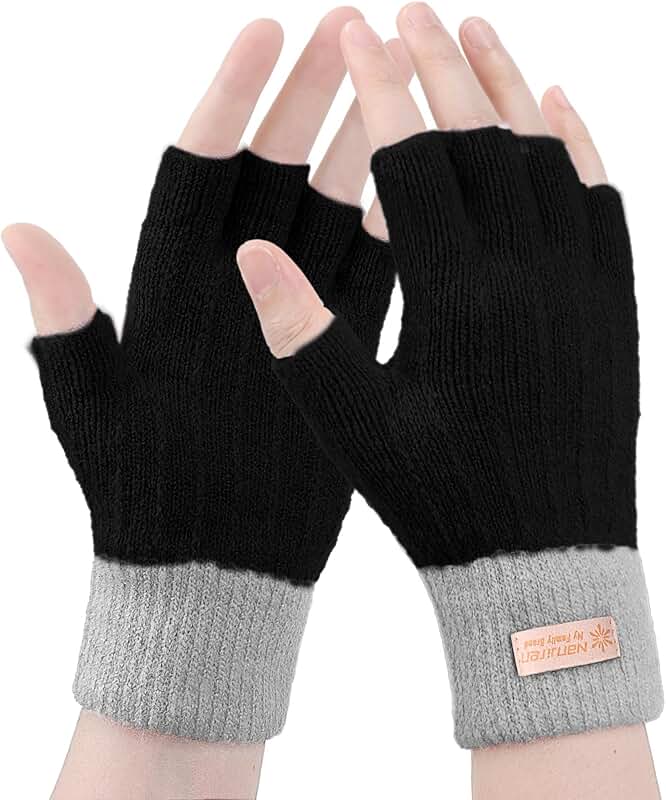Warm Fingerless Gloves for Women in Winter