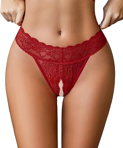 Lace Cheeky Low Rise T-Back Panties for Women