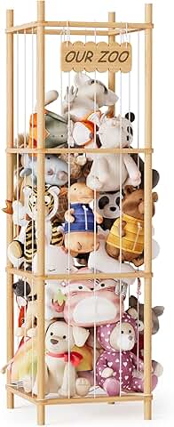 Large Wooden Animal Plush Toy Storage Organizer