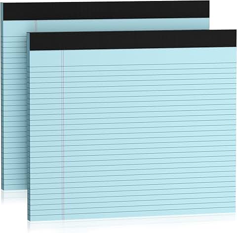 Set of two 11x9.5-inch college-ruled notepads with 30 sheets