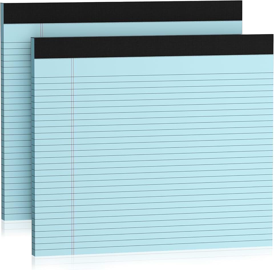 Set of two 11x9.5-inch college-ruled notepads with 30 sheets
