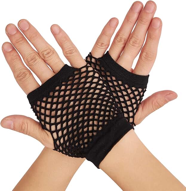 Short Fishnet Fingerless Gloves for Women