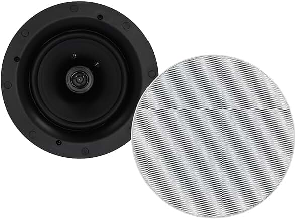 Pair of 6.5-inch ceiling speakers with swivel tweeter