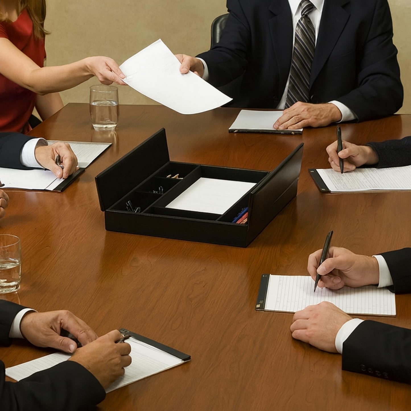 Black Leatherette Conference Room Organizer