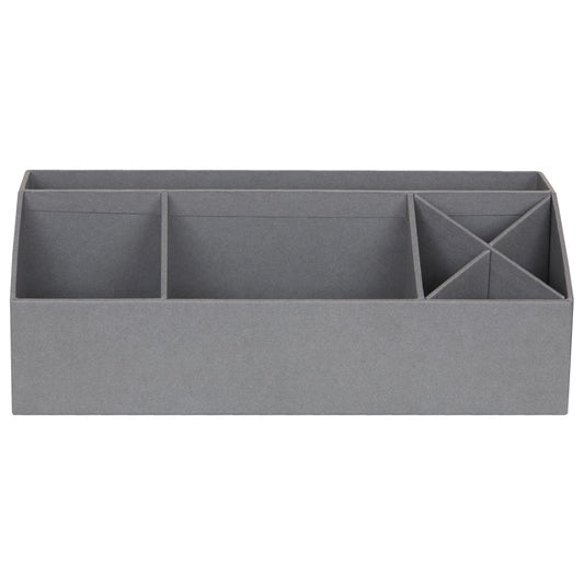 Durable 7-Compartment Desk Organizer in Grey