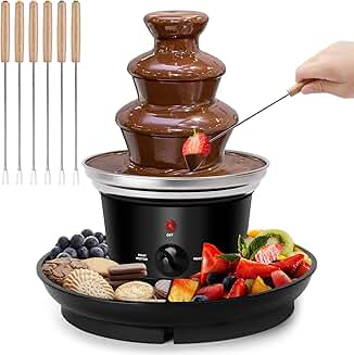 16oz 3-Tier Chocolate Fountain with Forks and Serving Tray