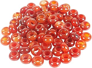 20 Carnelian Rondelle Beads for Jewelry Making