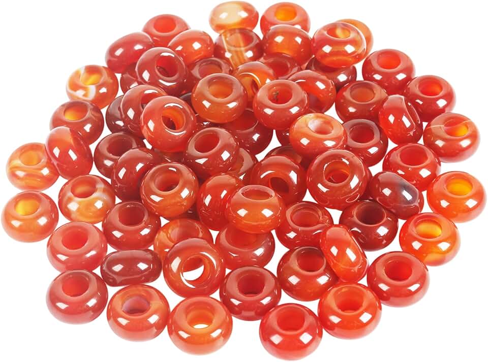 20 Carnelian Rondelle Beads for Jewelry Making