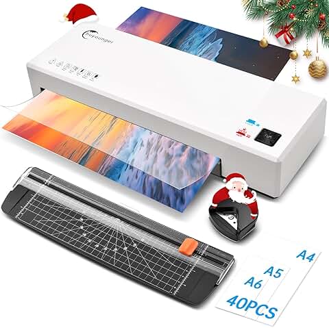 A4 Laminator with 40 Sheets, Trimmer, and Corner Rounding