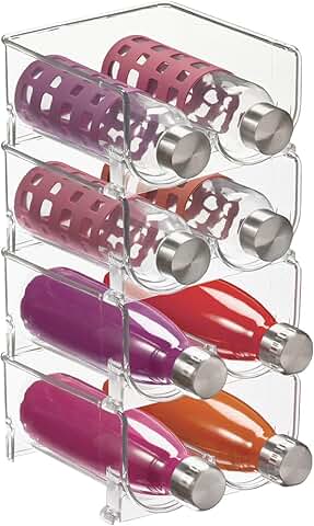 Stackable Plastic Bottle Storage Organizer, 4 Pack