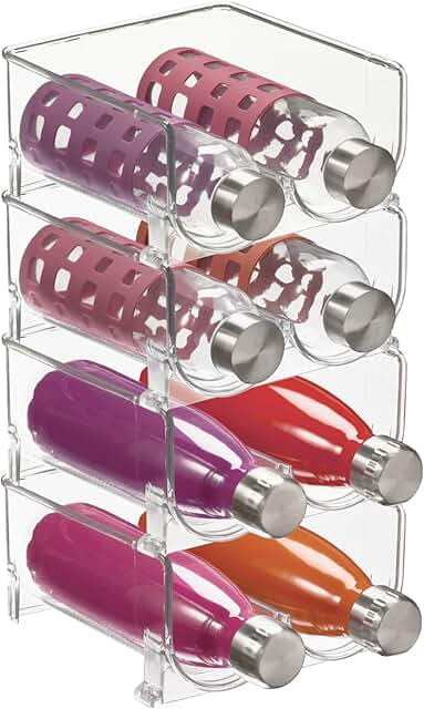 Stackable Plastic Bottle Storage Organizer, 4 Pack