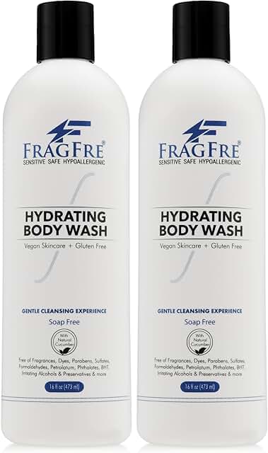Sensitive Body Wash 16 oz, 2-Pack, Fragrance-Free, Cucumber Hydrating