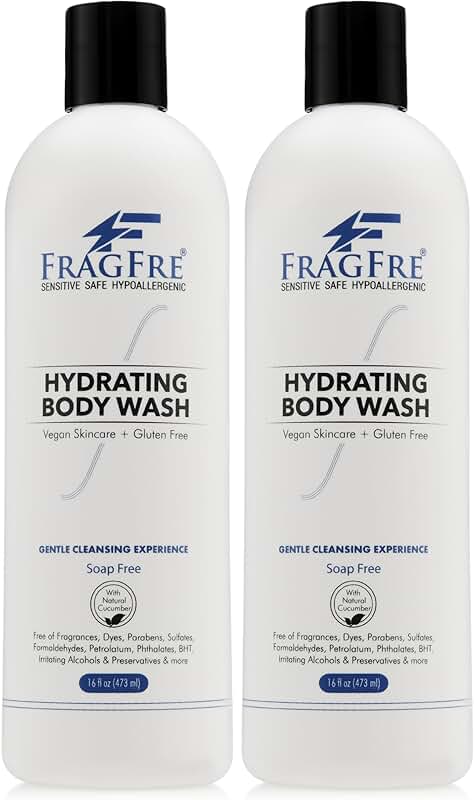 Sensitive Body Wash 16 oz, 2-Pack, Fragrance-Free, Cucumber Hydrating