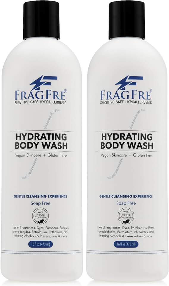 Sensitive Body Wash 16 oz, 2-Pack, Fragrance-Free, Cucumber Hydrating