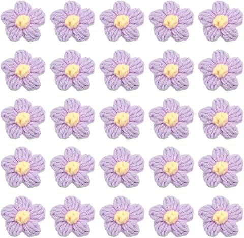 50 Crochet Flower Appliques for Crafts and Decor