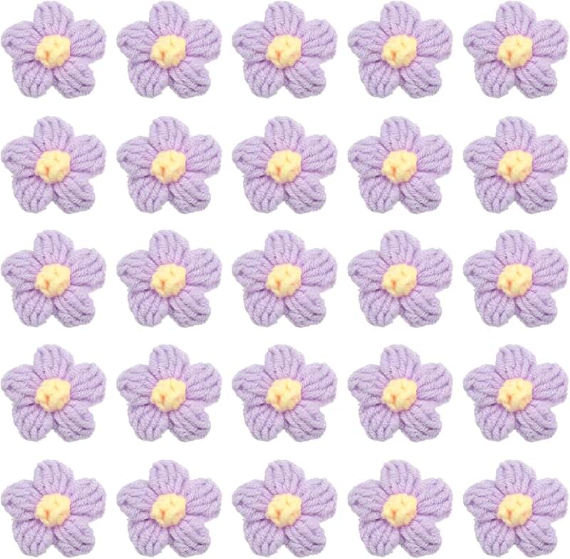 50 Crochet Flower Appliques for Crafts and Decor