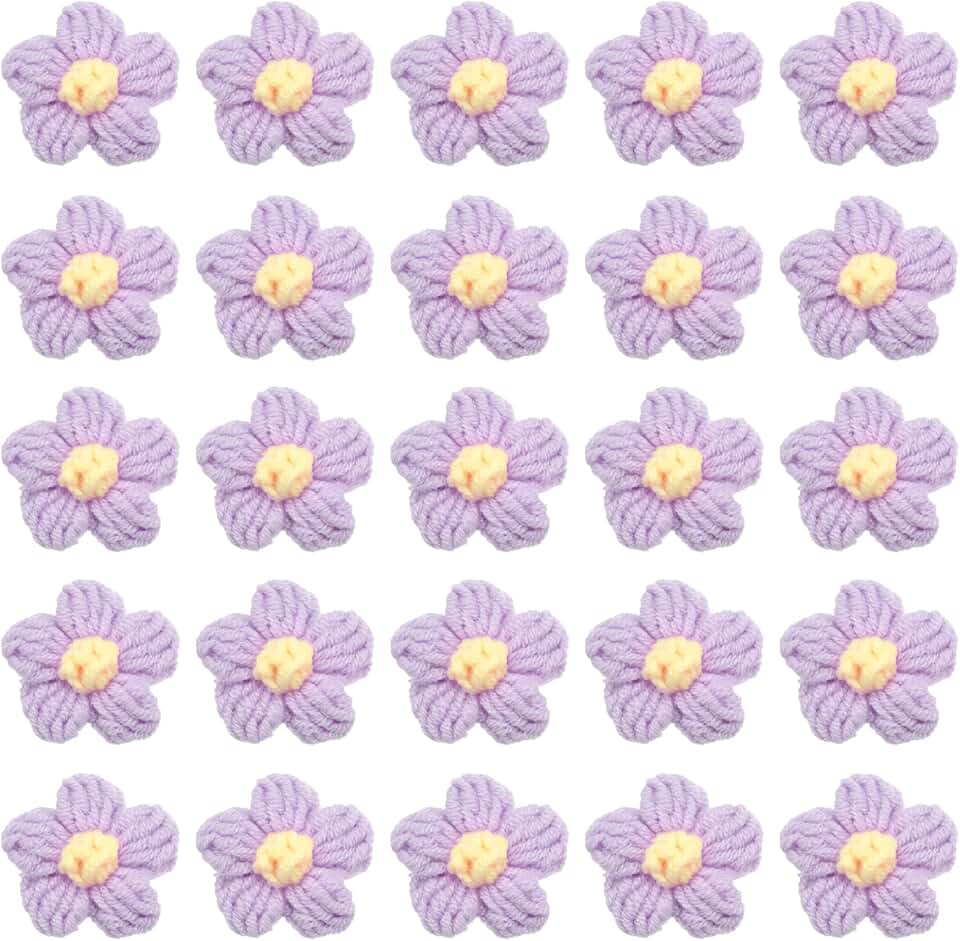50 Crochet Flower Appliques for Crafts and Decor