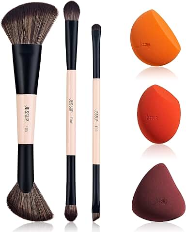 Travel Makeup Brush Set with Sponge